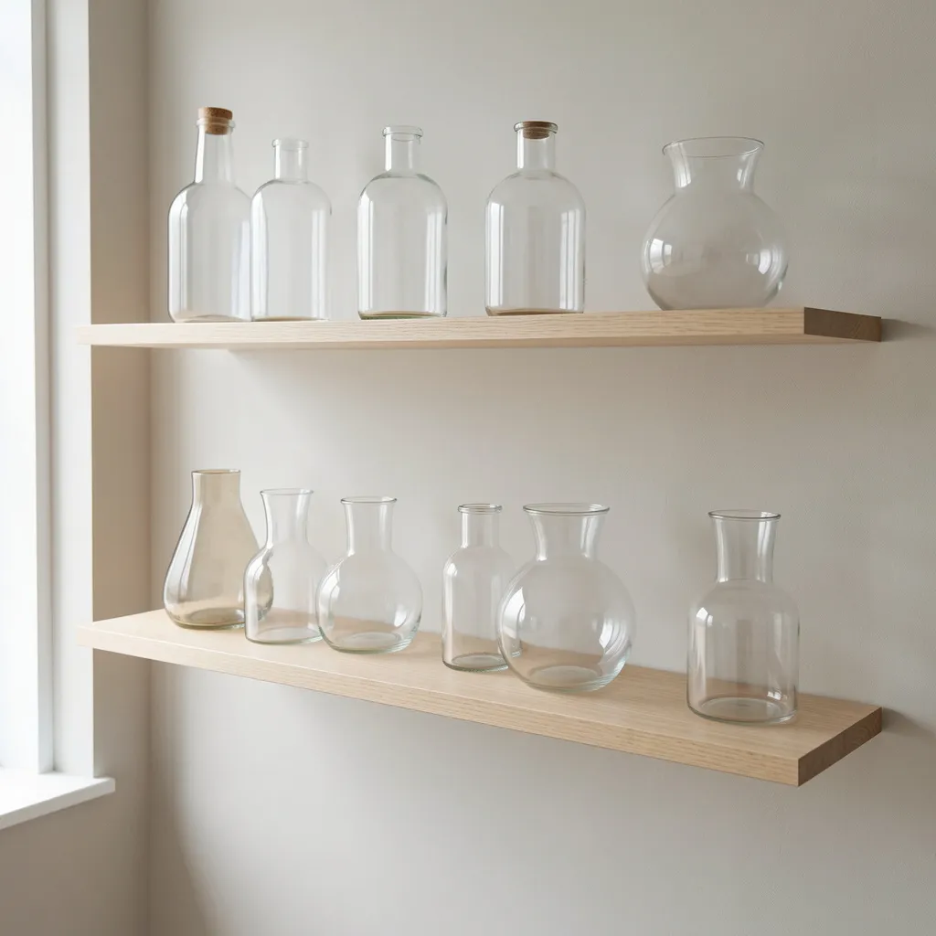 Small glass bottle with rounded shape