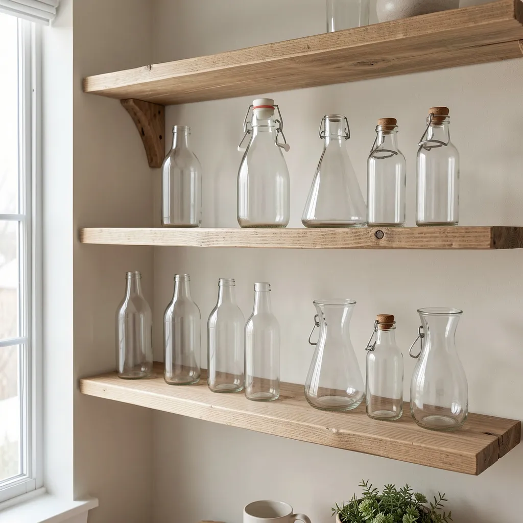 Recycled glass carafe with organic form