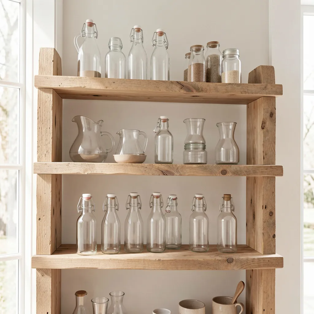 Sustainable glass bottle with natural finish