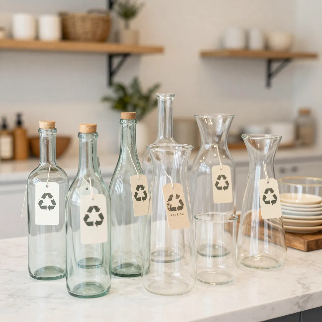Compact glass bottle suited for travel